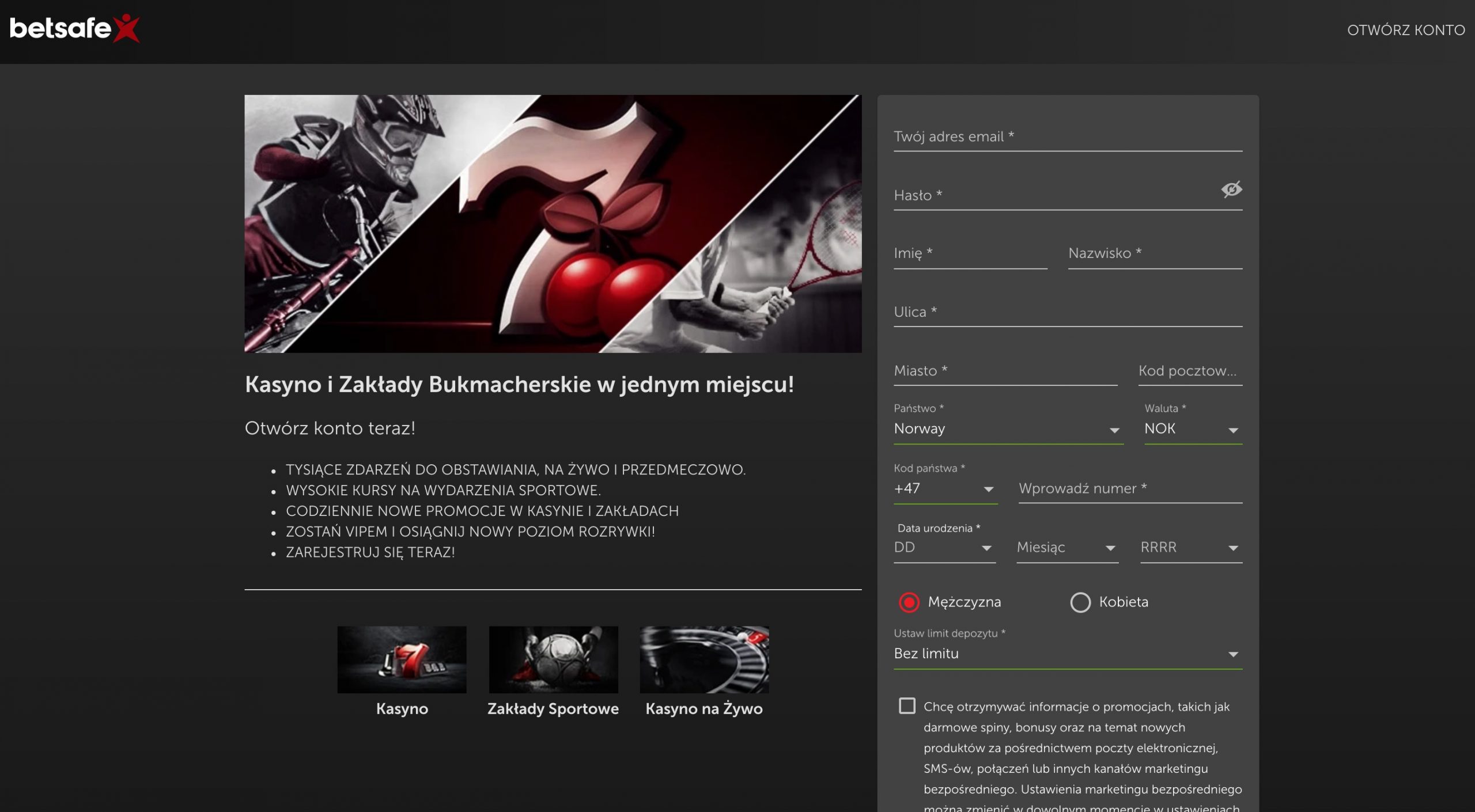 Betsafe rejestracja