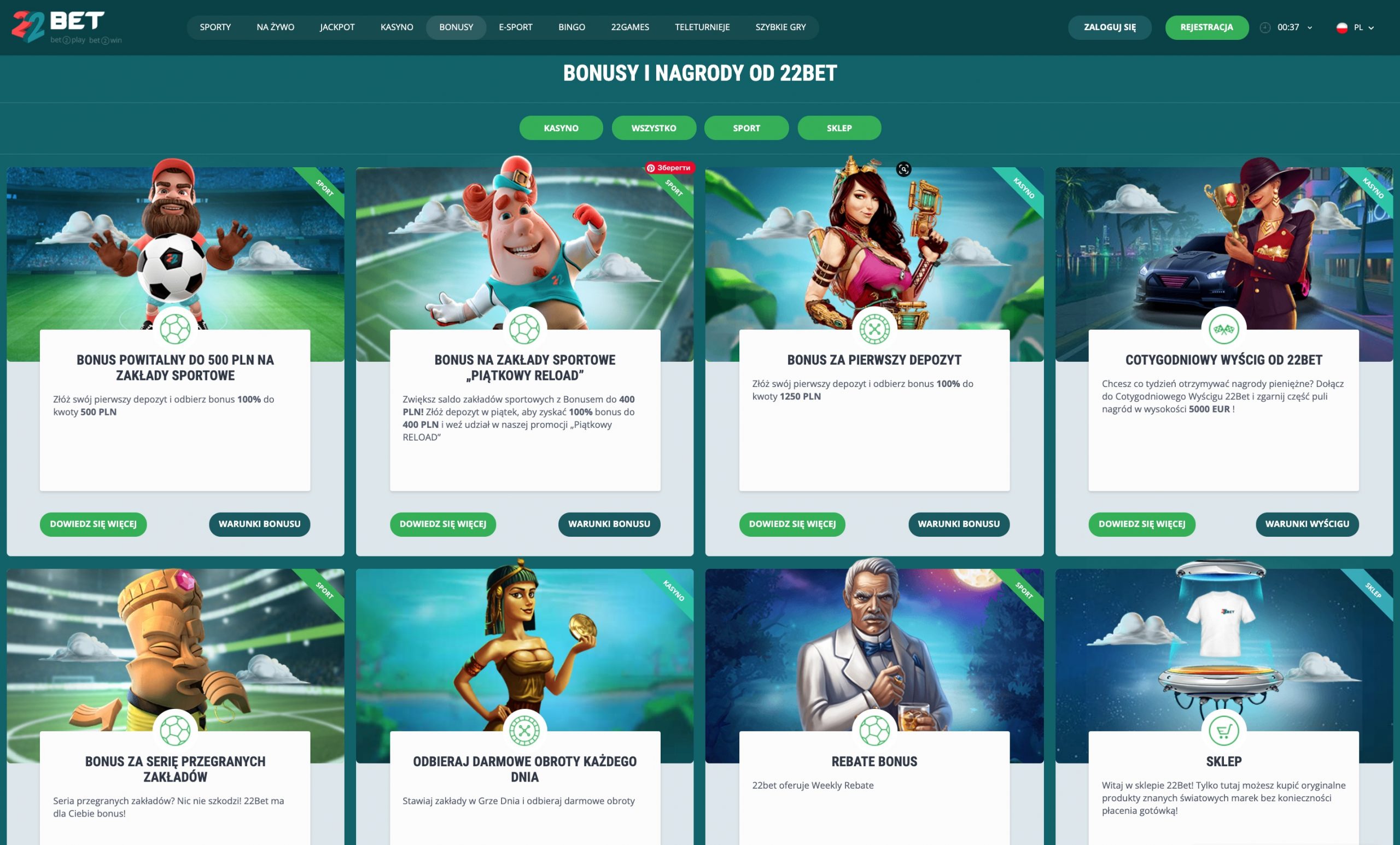 22Bet kod promocyjny